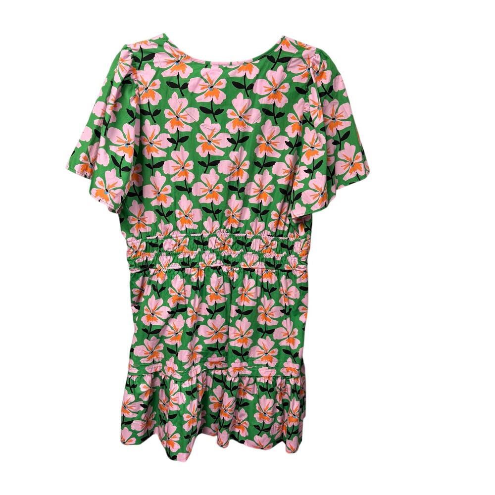 By Anthropologie The Somerset Mini Dress Green Pink Orange Floral Size XL Petite - Picture 8 of 8